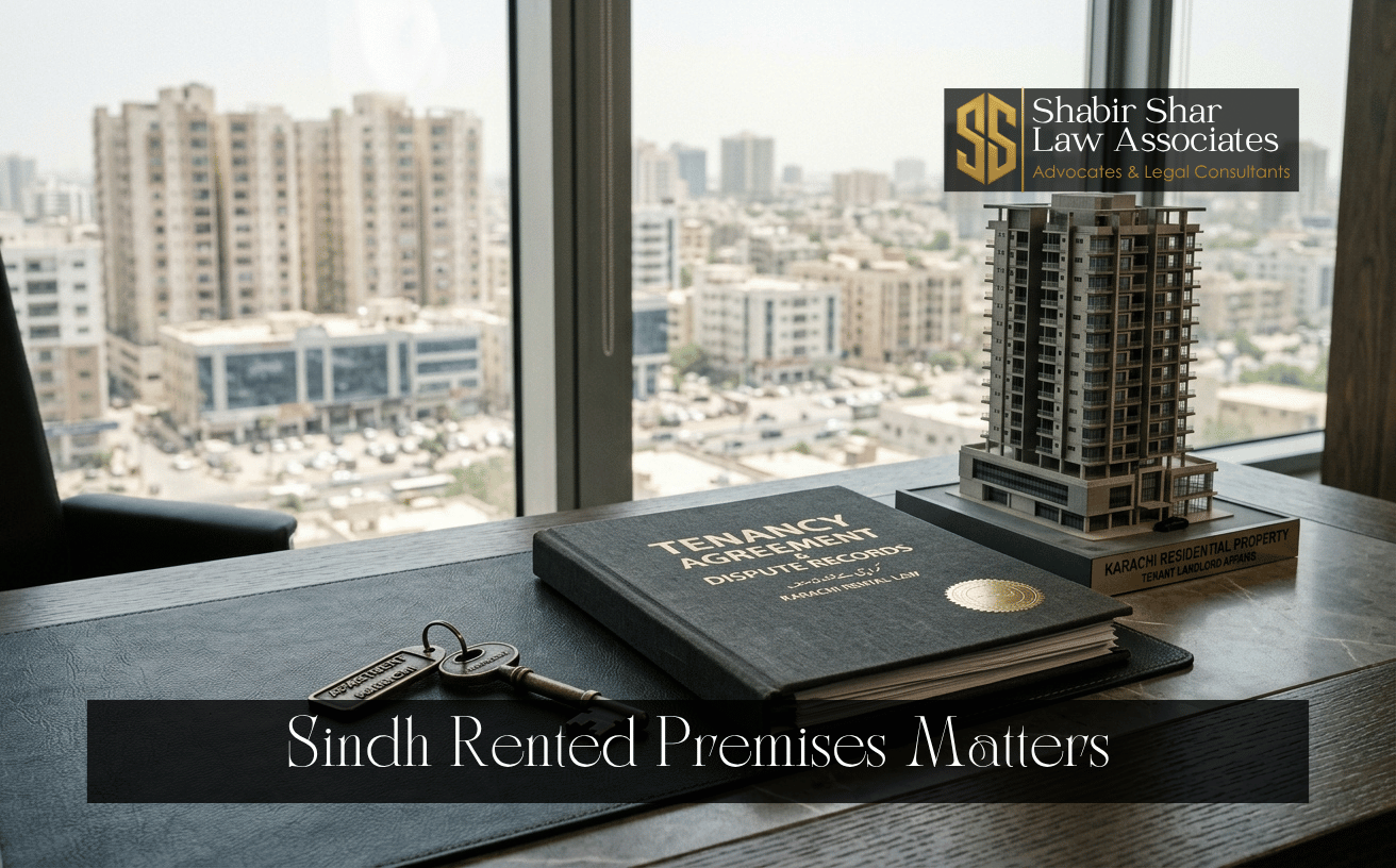 Tenancy agreement, keys and property records representing Sindh rent case evidence