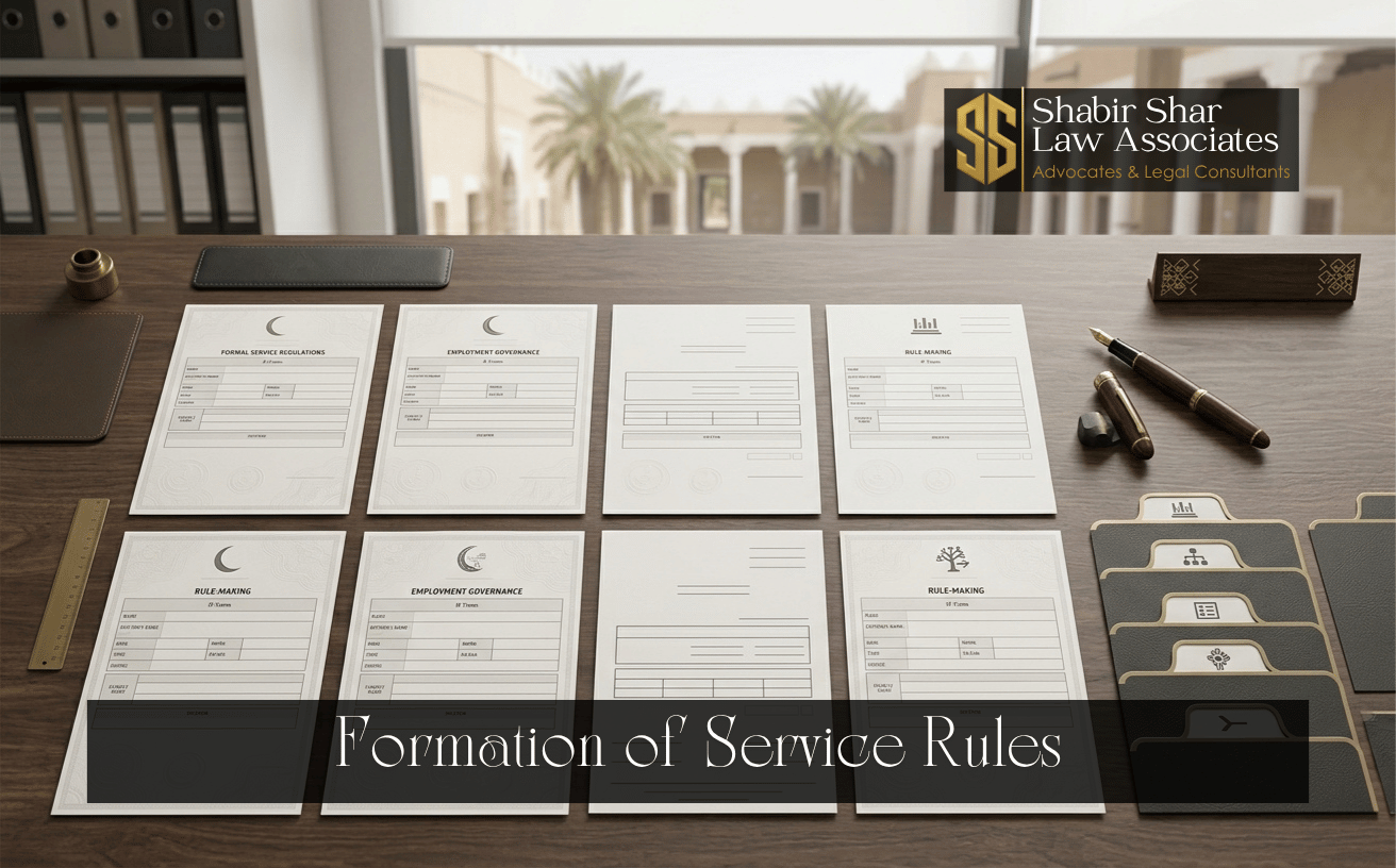 Organized service rules and employment documents representing Sindh service law